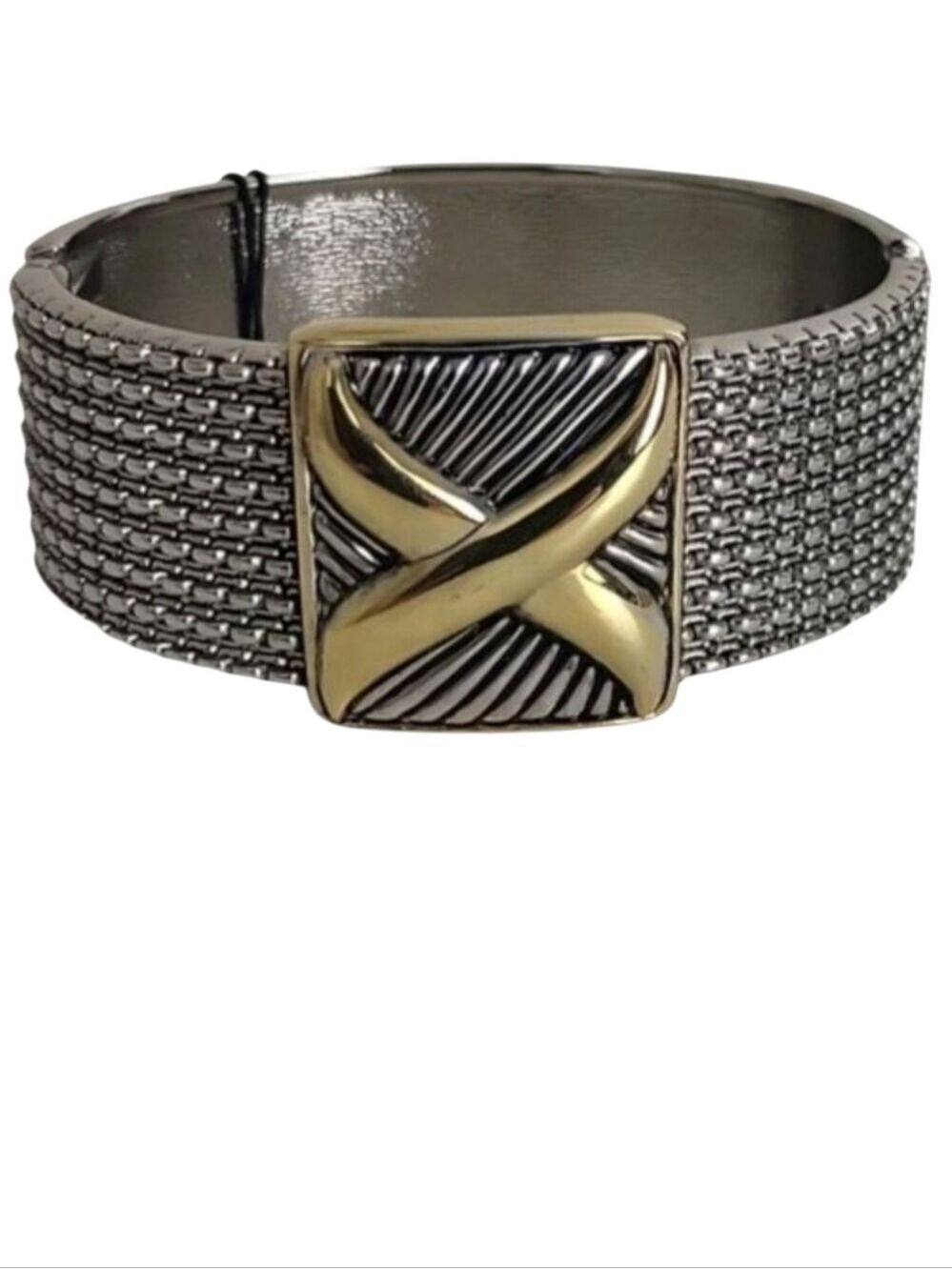 Bijoux Terner Two Tone Stainless Steel Cuff Bracelet NWT